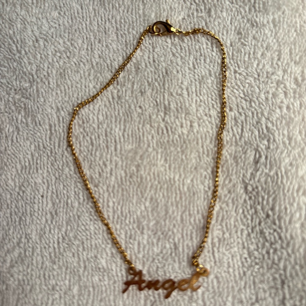 Vintage Delicate Gold Tone  Metal Angel Bracelet